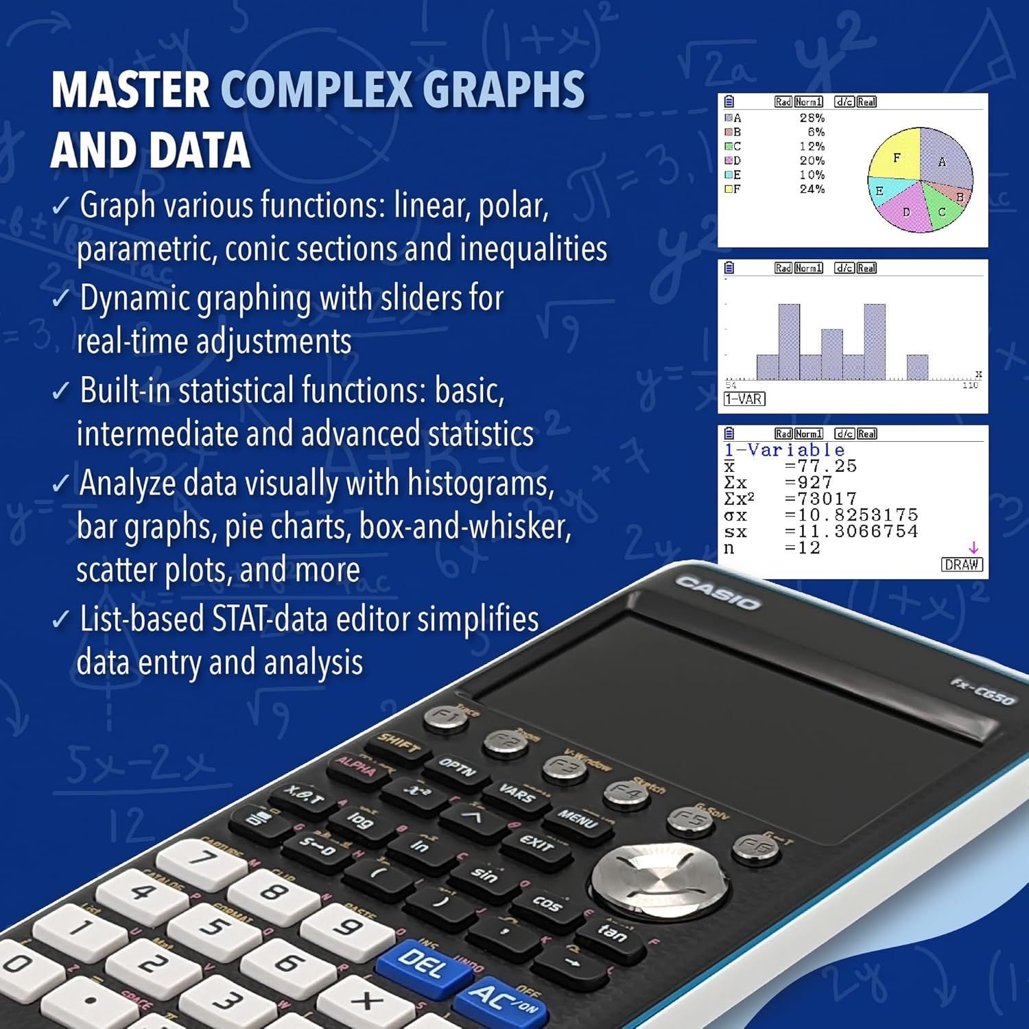 image:imageCASIO PRIZM FXCG50 Color Graphing CalculatorFXCG50LIH