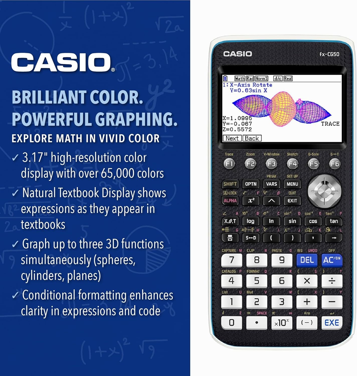 image:imageCASIO PRIZM FXCG50 Color Graphing CalculatorFXCG50LIH