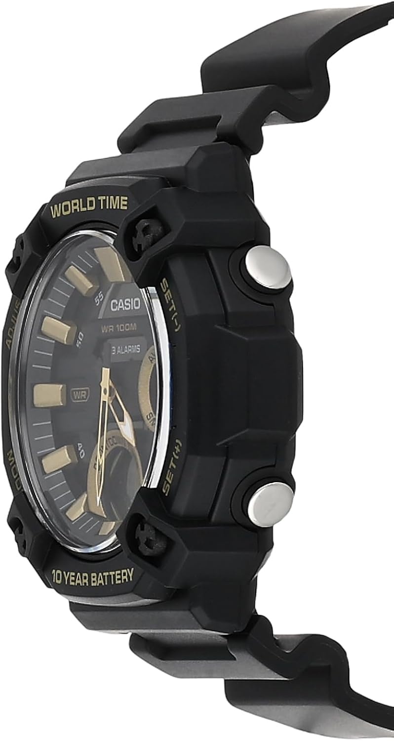 image:imageCasio AEQ120W Series Mens AnalogDigital Watch 100M Water Resistance Multi Alarms 100 SEC Stopwatch Countdown Timer World Map for World Time LED Light LC Display 10 Yr BattBlack