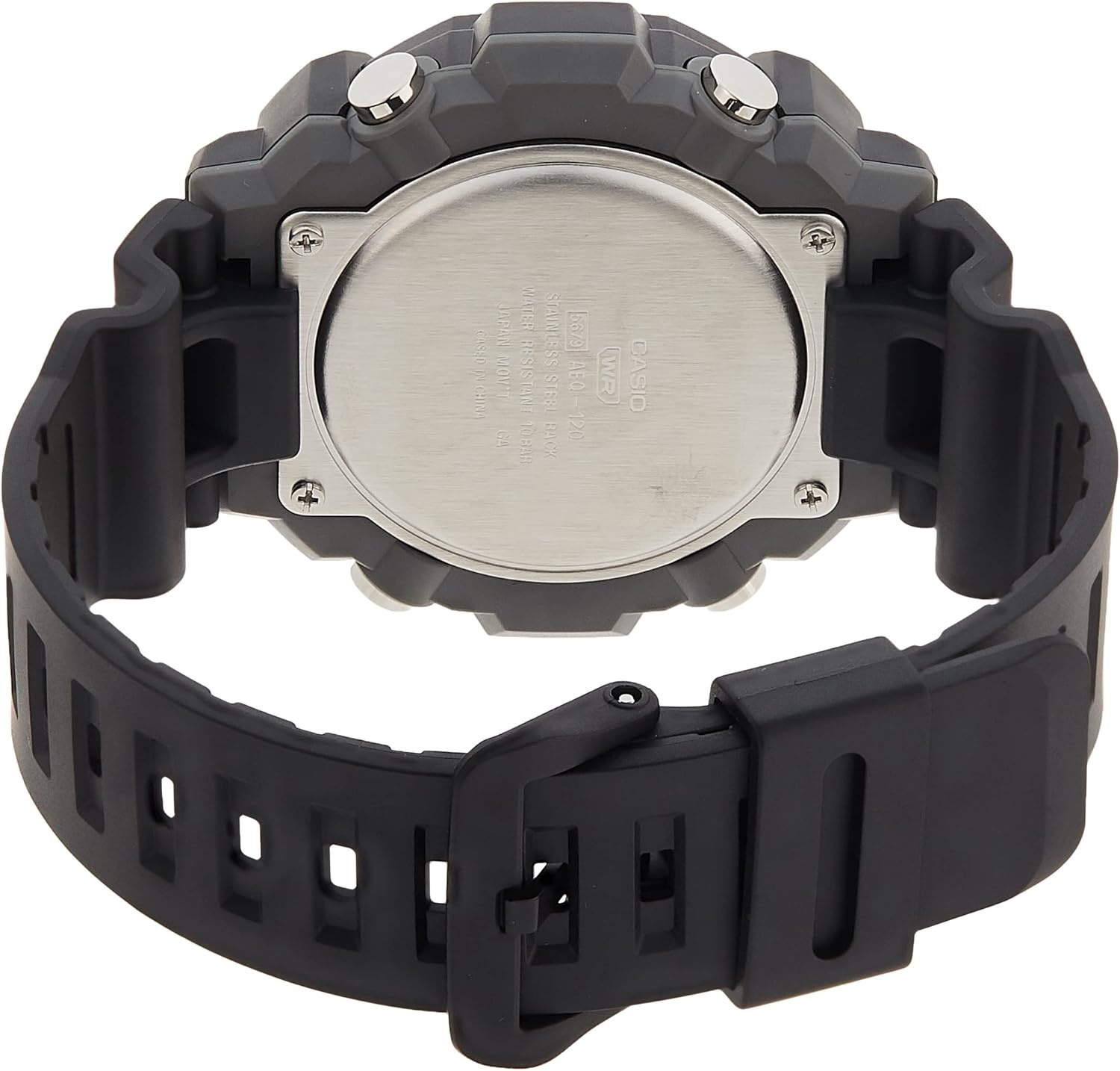 image:imageCasio AEQ120W Series Mens AnalogDigital Watch 100M Water Resistance Multi Alarms 100 SEC Stopwatch Countdown Timer World Map for World Time LED Light LC Display 10 Yr BattBlack