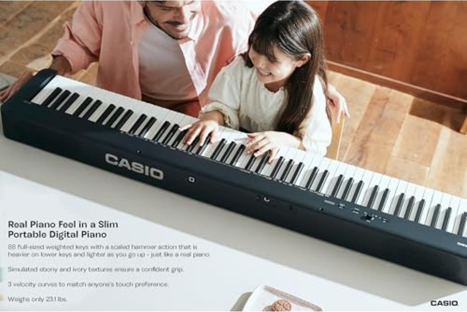 image:imageCasio CDPS160 88Key Weighted Digital Piano with Scaled Hammer Action Keyboard Duet Mode for Students Realistic Feel Slim amp Portable BuiltIn Tones Effects USBMIDI Speakers RedBlack