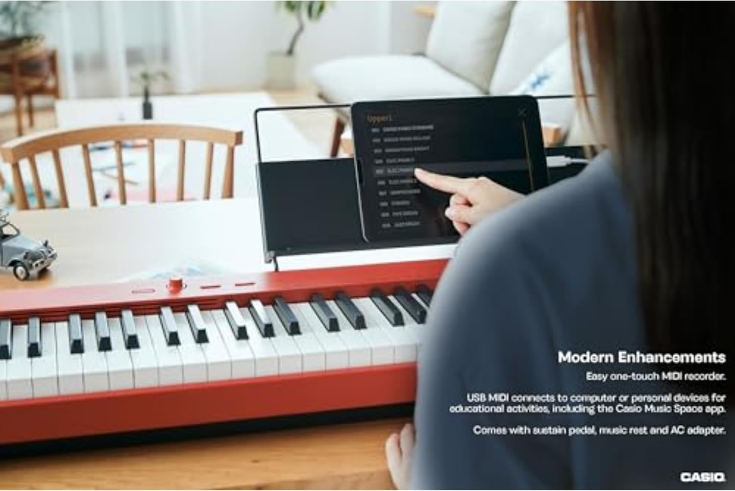 image:imageCasio CDPS160 88Key Weighted Digital Piano with Scaled Hammer Action Keyboard Duet Mode for Students Realistic Feel Slim amp Portable BuiltIn Tones Effects USBMIDI Speakers RedRed