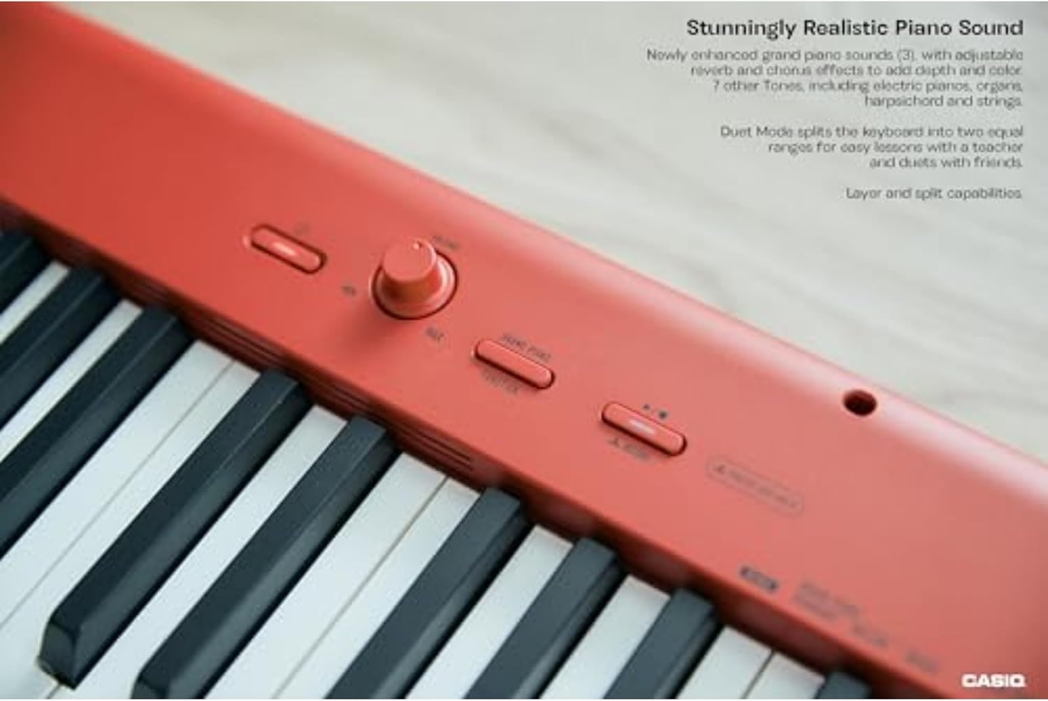 image:imageCasio CDPS160 88Key Weighted Digital Piano with Scaled Hammer Action Keyboard Duet Mode for Students Realistic Feel Slim amp Portable BuiltIn Tones Effects USBMIDI Speakers RedRed