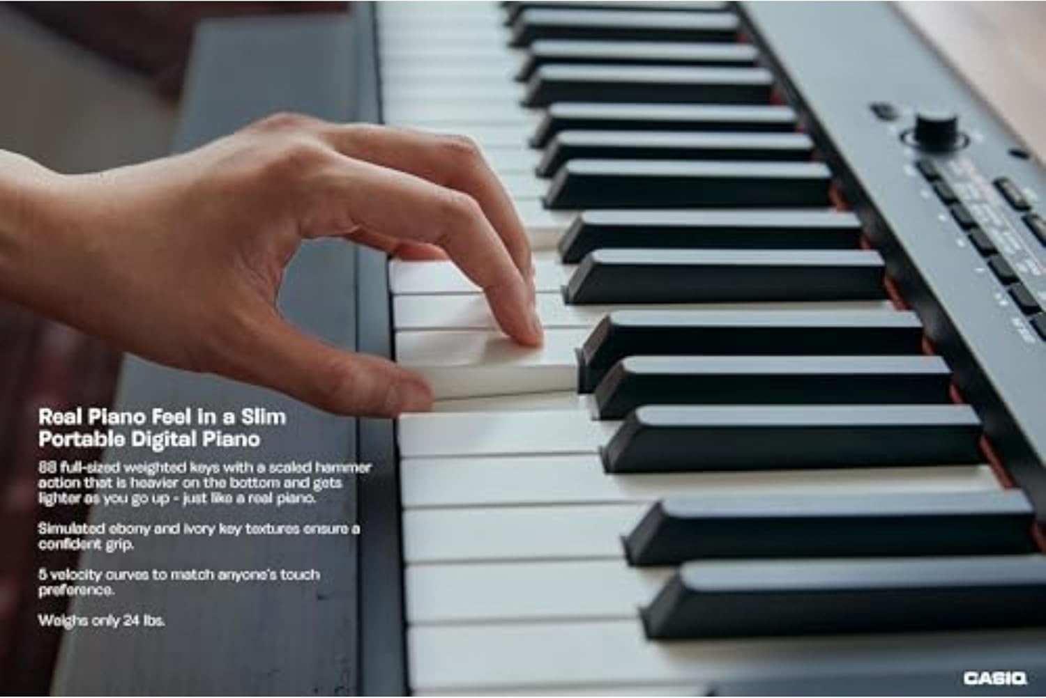 image:imageCasio CDPS360 Slim 88Key Weighted Digital Piano Portable Lightweight amp Compact 700 Tones 200 Rhythms Songwriting tools USBMIDI BuiltIn Speakers LCD DisplayDigital PianosCDPS360