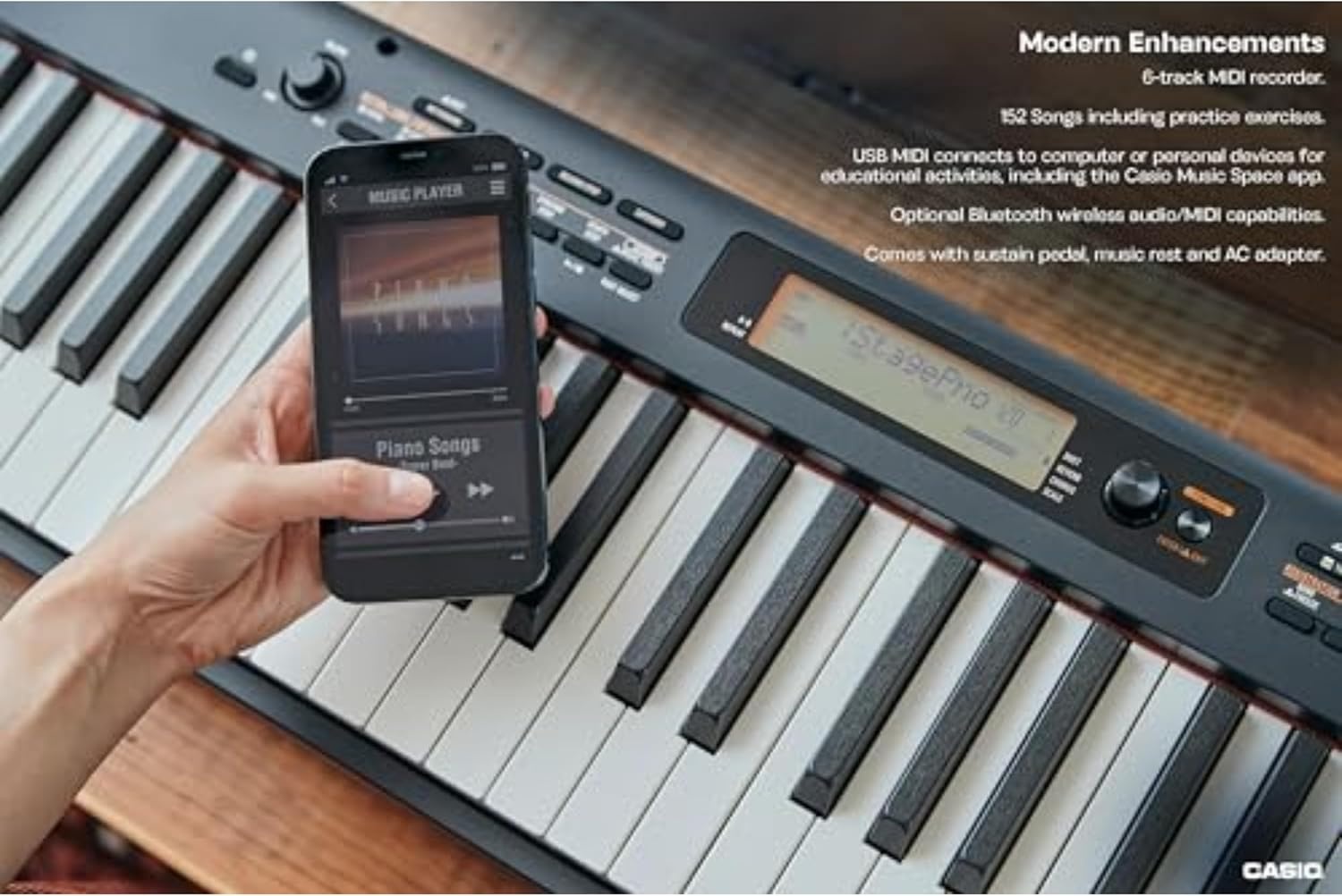 image:imageCasio CDPS360 Slim 88Key Weighted Digital Piano Portable Lightweight amp Compact 700 Tones 200 Rhythms Songwriting tools USBMIDI BuiltIn Speakers LCD DisplayDigital PianosCDPS360