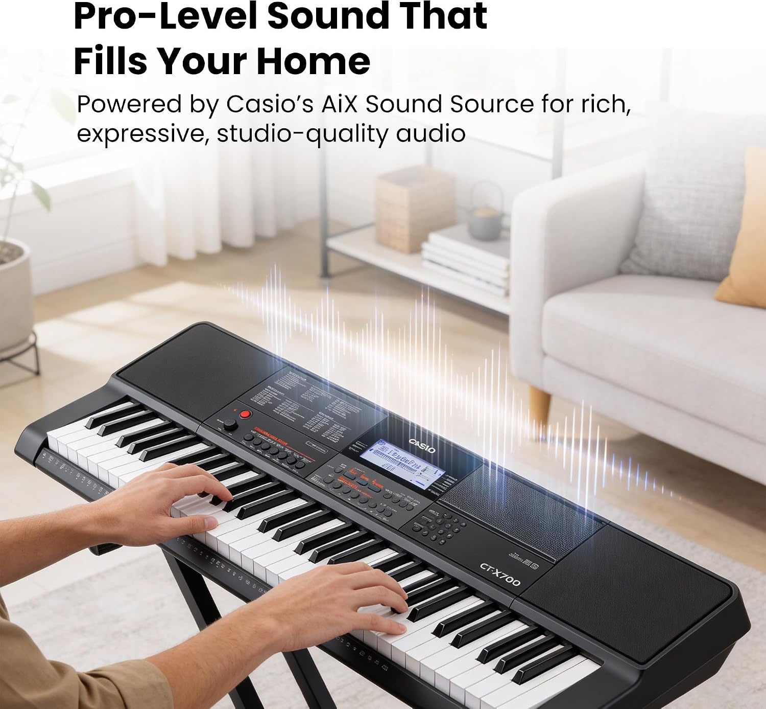 image:imageCasio CTX700 Portable 61Key Keyboard 600 Tones 195 Rhythms and AiX Sound Engine Perfect for Any MusicianPremium Pack