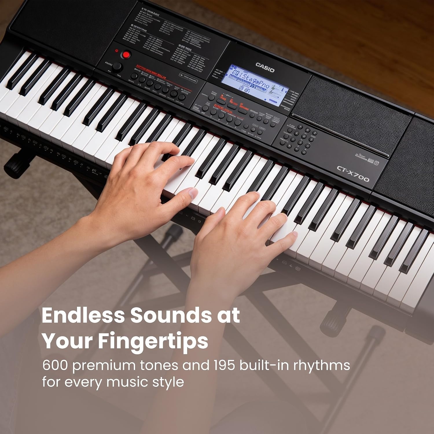 image:imageCasio CTX700 Portable 61Key Keyboard 600 Tones 195 Rhythms and AiX Sound Engine Perfect for Any MusicianPremium Pack