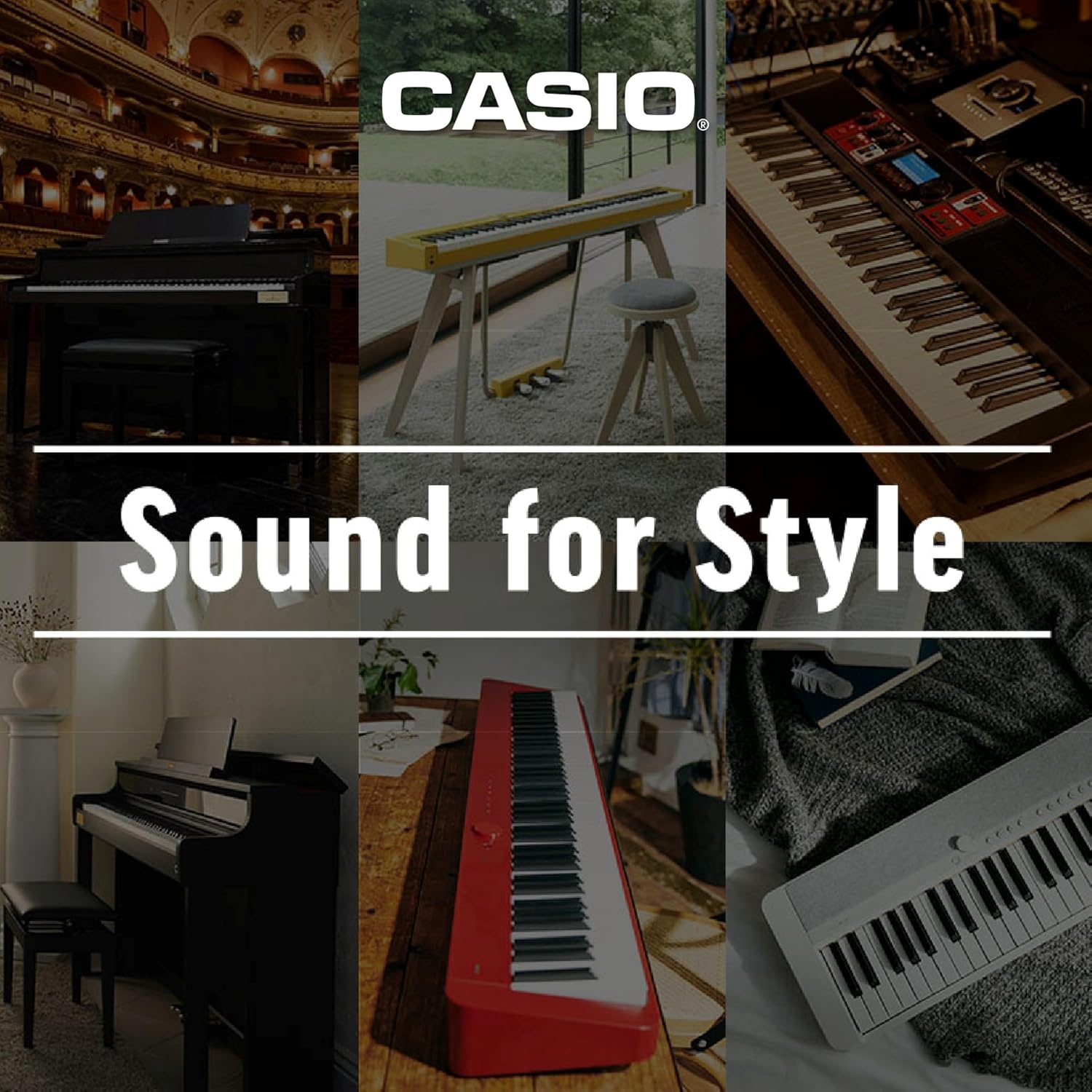 image:imageCasio Casiotone CTS1 61Key TouchSensitive Retro Keyboard Sleek Portable Design for Beginners to Pros Stereo Grand Piano 60 AiX Tones USBMIDI Connectivity RedBlack