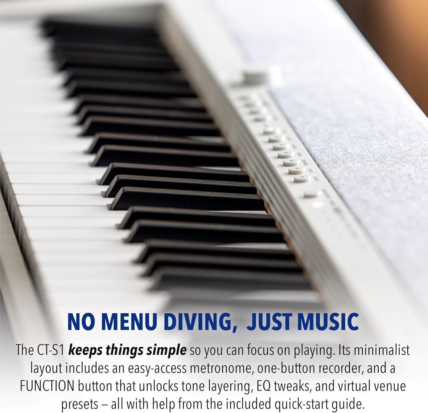 image:imageCasio Casiotone CTS1 61Key TouchSensitive Retro Keyboard Sleek Portable Design for Beginners to Pros Stereo Grand Piano 60 AiX Tones USBMIDI Connectivity RedWhite