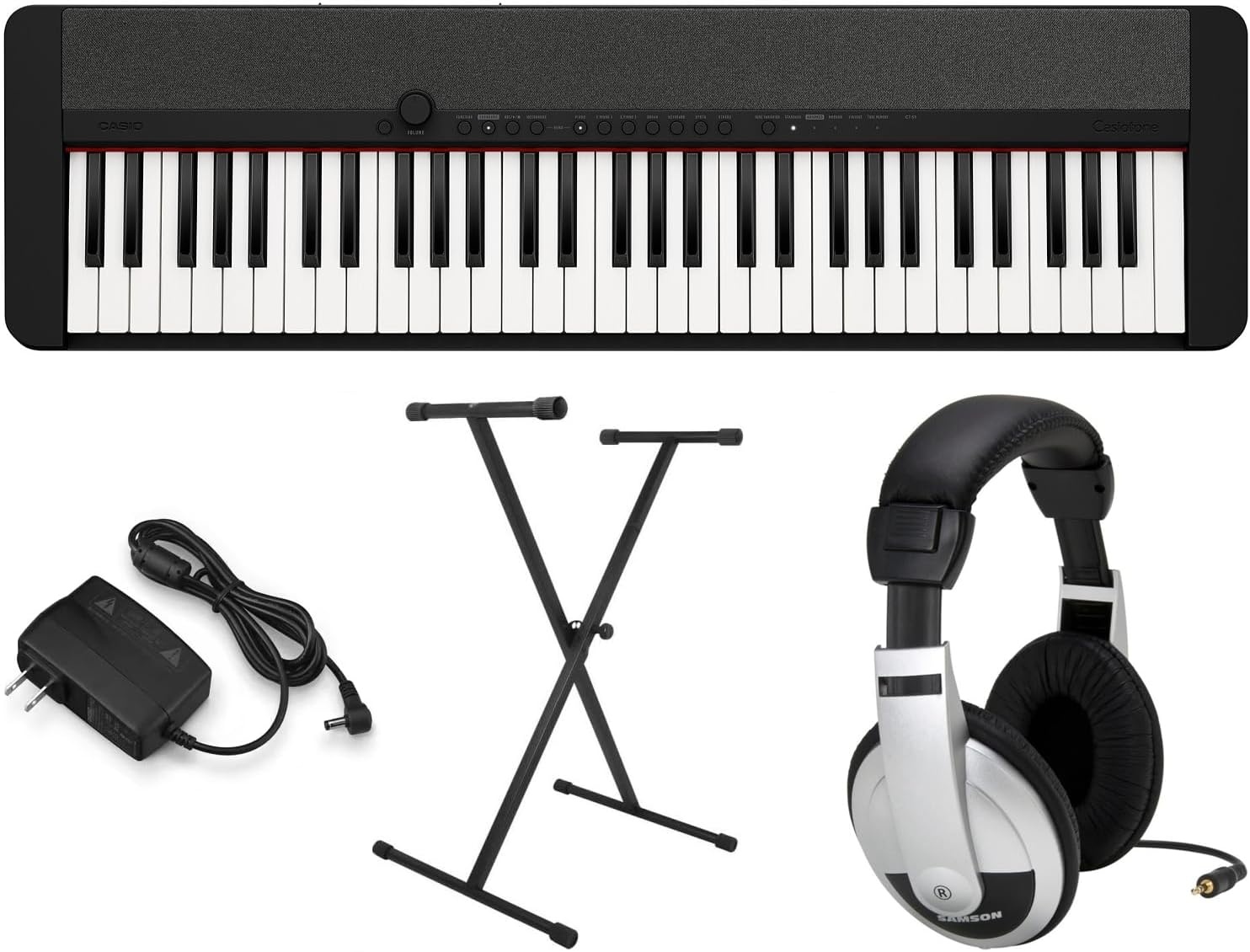 image:imageCasio Casiotone CTS1 61Key TouchSensitive Retro Keyboard Sleek Portable Design for Beginners to Pros Stereo Grand Piano 60 AiX Tones USBMIDI Connectivity RedBlack