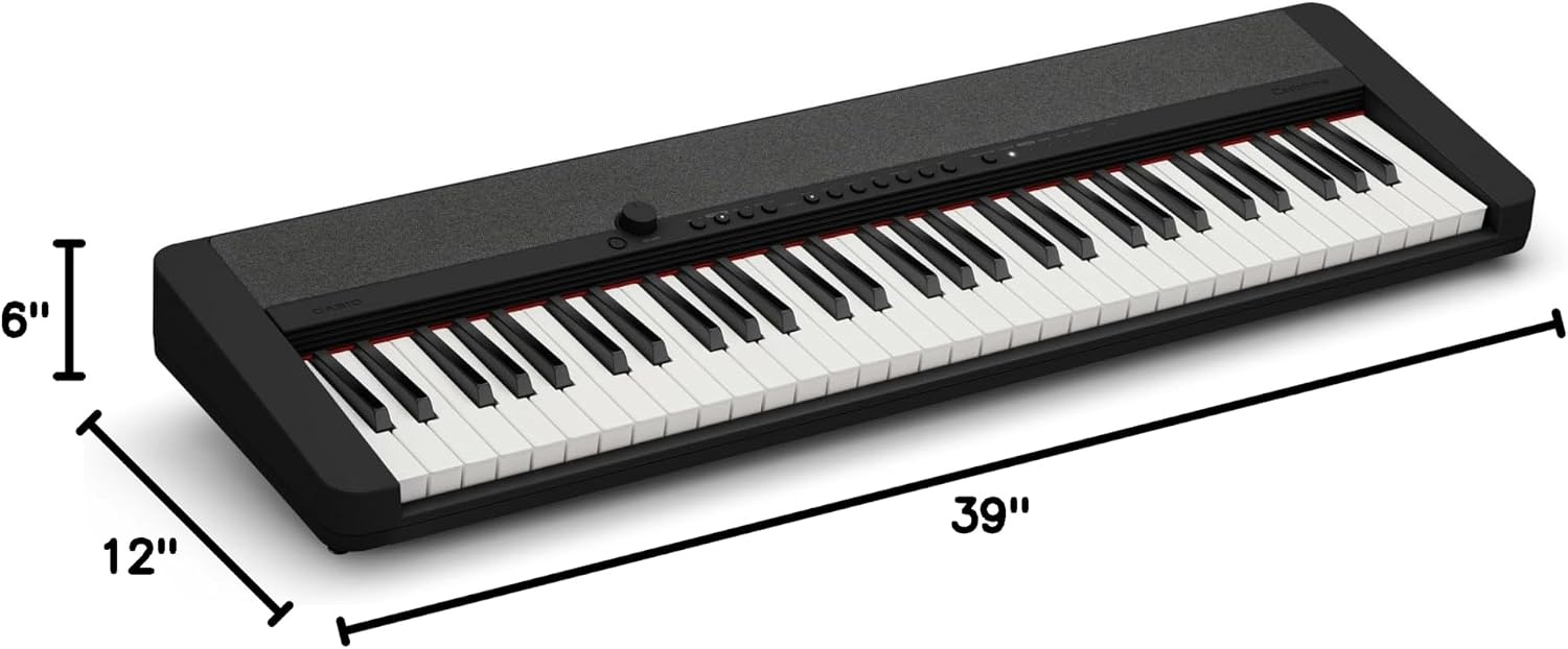 image:imageCasio Casiotone CTS1 61Key TouchSensitive Retro Keyboard Sleek Portable Design for Beginners to Pros Stereo Grand Piano 60 AiX Tones USBMIDI Connectivity RedBlack