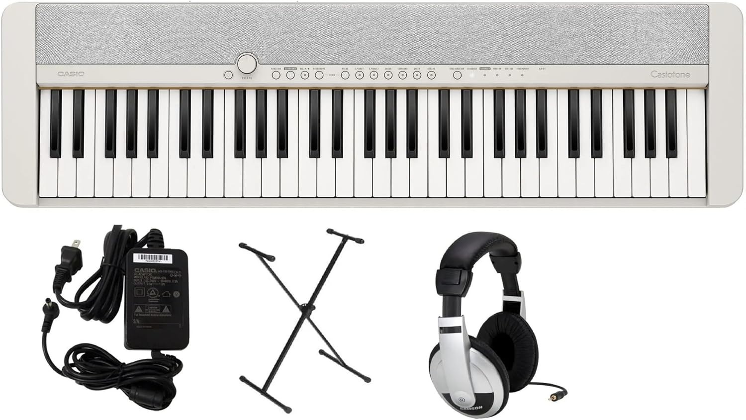 image:imageCasio Casiotone CTS1 61Key TouchSensitive Retro Keyboard Sleek Portable Design for Beginners to Pros Stereo Grand Piano 60 AiX Tones USBMIDI Connectivity RedSilver