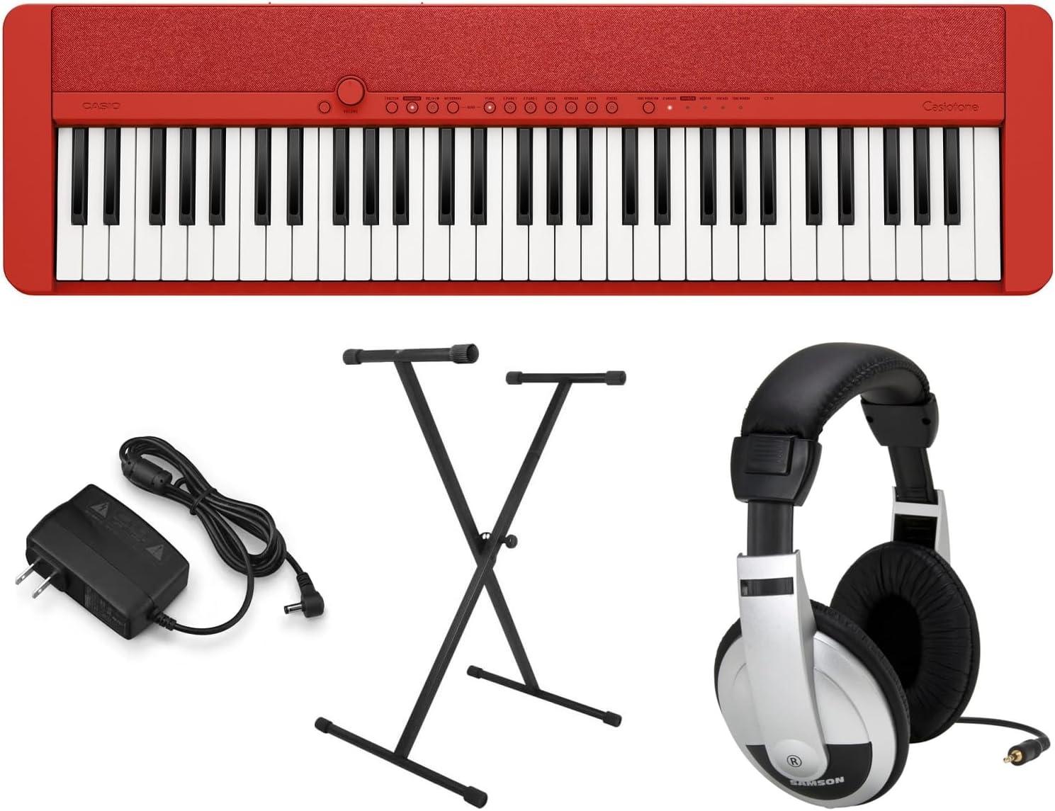 image:imageCasio Casiotone CTS1 61Key TouchSensitive Retro Keyboard Sleek Portable Design for Beginners to Pros Stereo Grand Piano 60 AiX Tones USBMIDI Connectivity RedRed