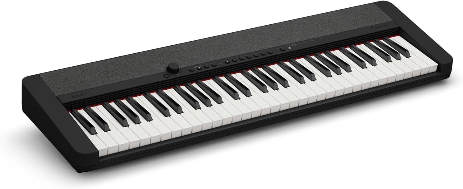 image:imageCasio Casiotone CTS1 61Key TouchSensitive Retro Keyboard Sleek Portable Design for Beginners to Pros Stereo Grand Piano 60 AiX Tones USBMIDI Connectivity RedBlack
