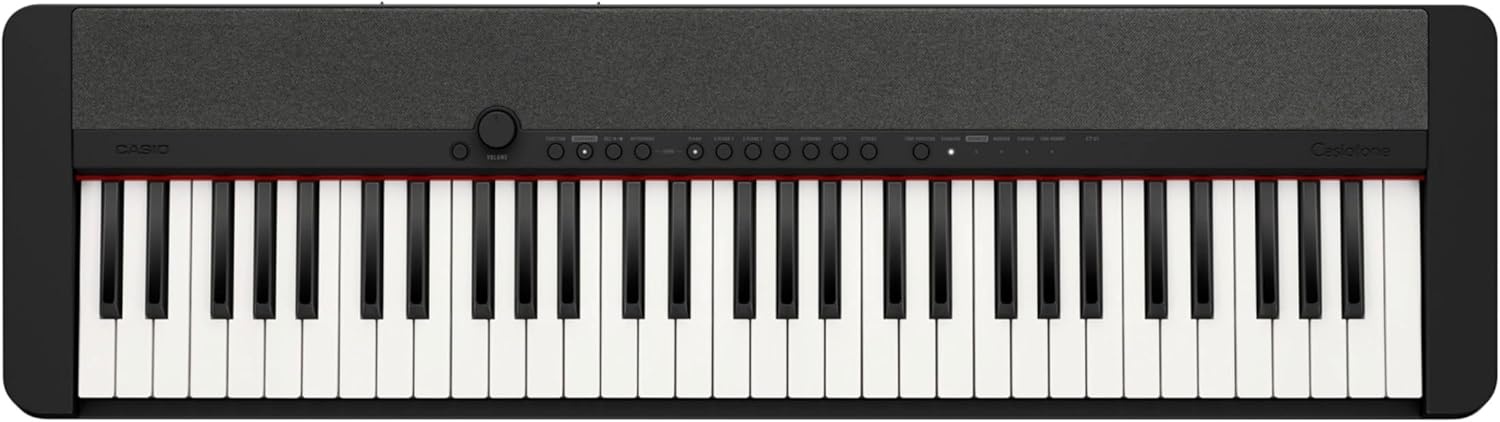 image:imageCasio Casiotone CTS1 61Key TouchSensitive Retro Keyboard Sleek Portable Design for Beginners to Pros Stereo Grand Piano 60 AiX Tones USBMIDI Connectivity RedBlack