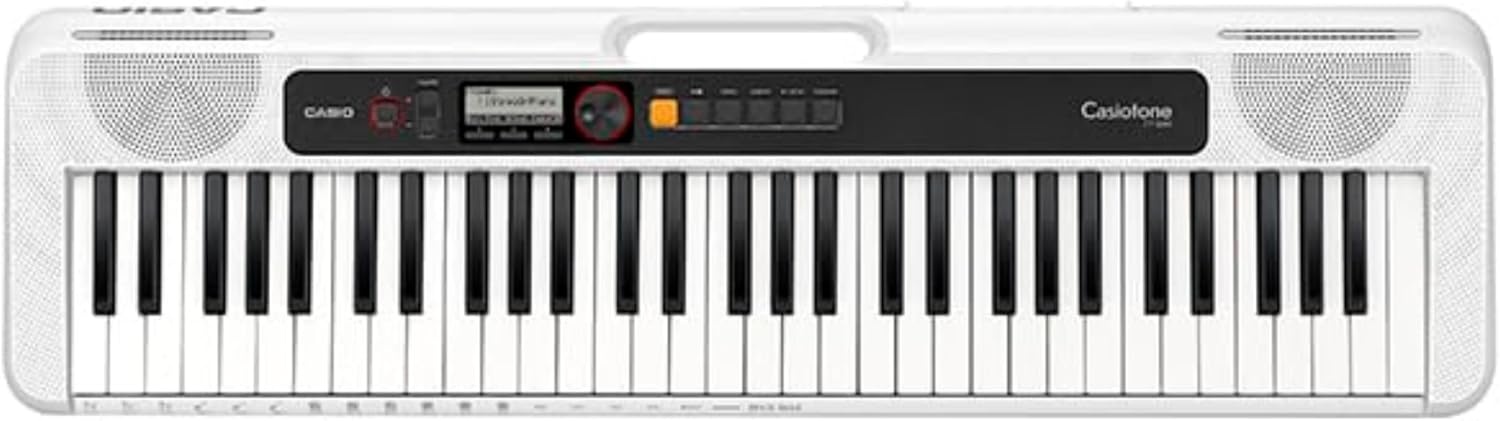 image:imageCasio Casiotone CTS200RD 61Key Portable Keyboard for Beginners 400 Tones 77 Rhythms LCD Display Dance Music Mode USBMIDI Stereo Speakers Includes Power Supply amp Music Rest RedWhite