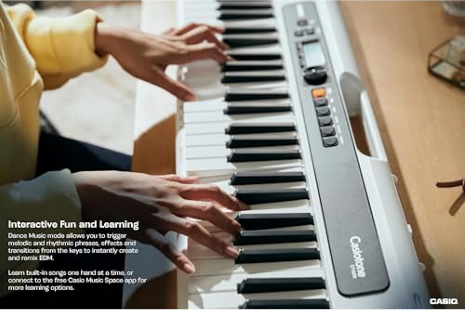 image:imageCasio Casiotone CTS200RD 61Key Portable Keyboard for Beginners 400 Tones 77 Rhythms LCD Display Dance Music Mode USBMIDI Stereo Speakers Includes Power Supply amp Music Rest RedWhite