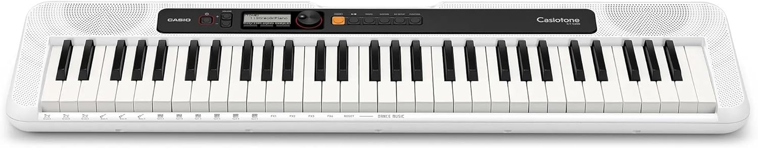 image:imageCasio Casiotone CTS200RD 61Key Portable Keyboard for Beginners 400 Tones 77 Rhythms LCD Display Dance Music Mode USBMIDI Stereo Speakers Includes Power Supply amp Music Rest RedWhite