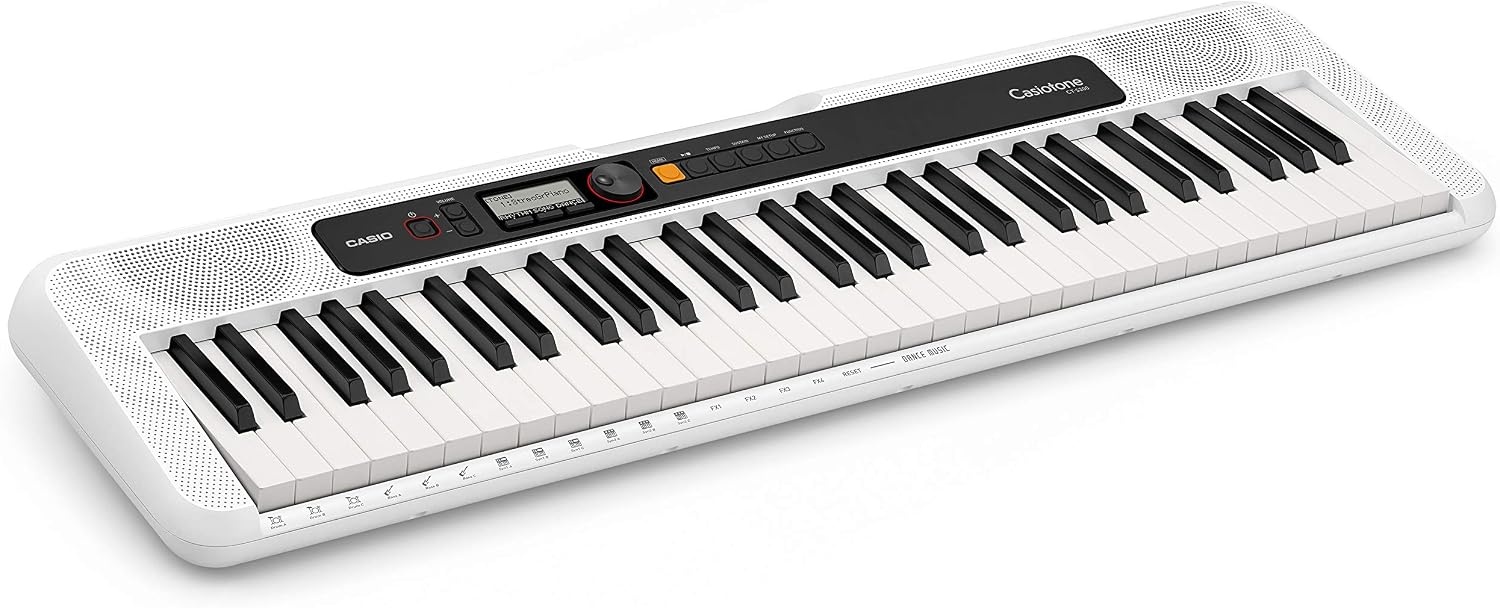 image:imageCasio Casiotone CTS200RD 61Key Portable Keyboard for Beginners 400 Tones 77 Rhythms LCD Display Dance Music Mode USBMIDI Stereo Speakers Includes Power Supply amp Music Rest RedWhite