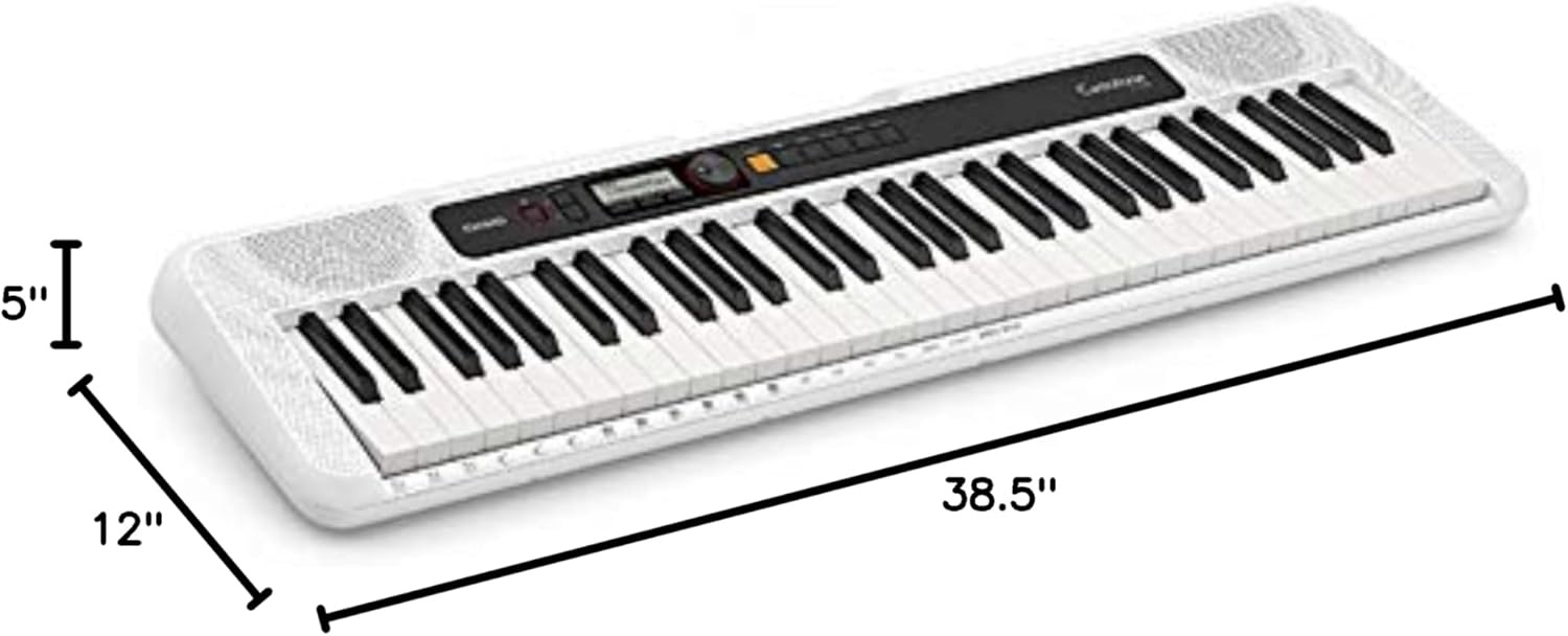 image:imageCasio Casiotone CTS200RD 61Key Portable Keyboard for Beginners 400 Tones 77 Rhythms LCD Display Dance Music Mode USBMIDI Stereo Speakers Includes Power Supply amp Music Rest RedWhite