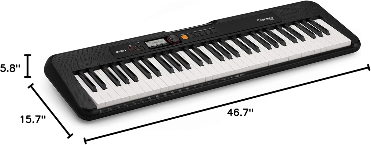 image:imageCasio Casiotone CTS200RD 61Key Portable Keyboard for Beginners 400 Tones 77 Rhythms LCD Display Dance Music Mode USBMIDI Stereo Speakers Includes Power Supply amp Music Rest RedBlack