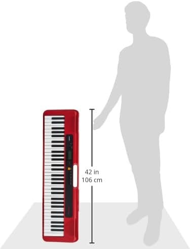 image:imageCasio Casiotone CTS200RD 61Key Portable Keyboard for Beginners 400 Tones 77 Rhythms LCD Display Dance Music Mode USBMIDI Stereo Speakers Includes Power Supply amp Music Rest RedRed