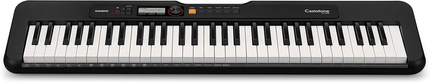 image:imageCasio Casiotone CTS200RD 61Key Portable Keyboard for Beginners 400 Tones 77 Rhythms LCD Display Dance Music Mode USBMIDI Stereo Speakers Includes Power Supply amp Music Rest RedBlack