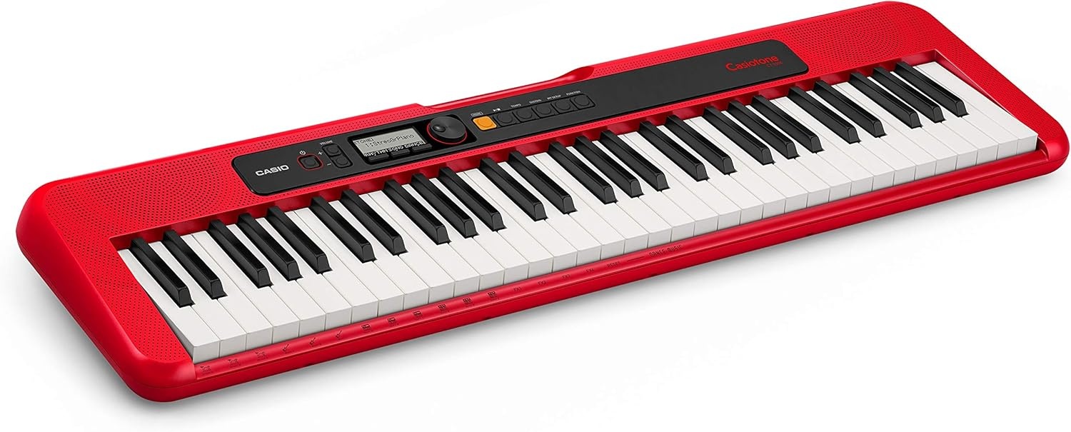 image:imageCasio Casiotone CTS200RD 61Key Portable Keyboard for Beginners 400 Tones 77 Rhythms LCD Display Dance Music Mode USBMIDI Stereo Speakers Includes Power Supply amp Music Rest RedRed