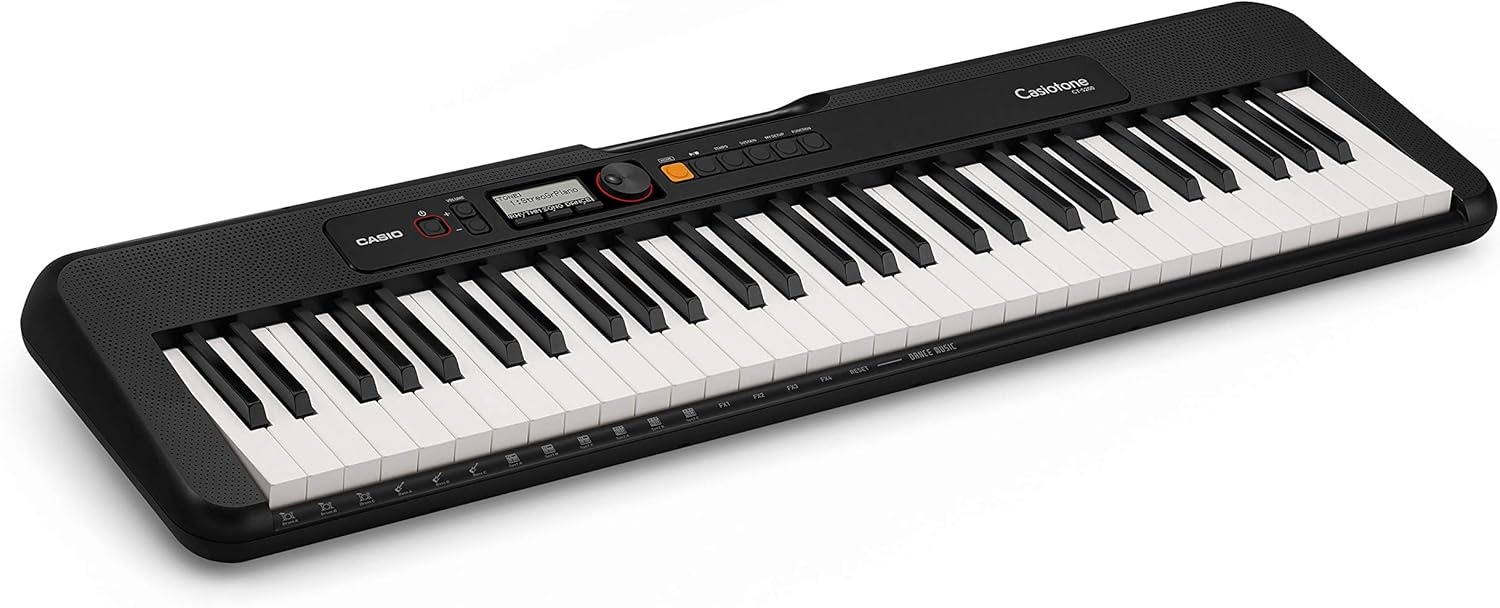 image:imageCasio Casiotone CTS200RD 61Key Portable Keyboard for Beginners 400 Tones 77 Rhythms LCD Display Dance Music Mode USBMIDI Stereo Speakers Includes Power Supply amp Music Rest RedBlack