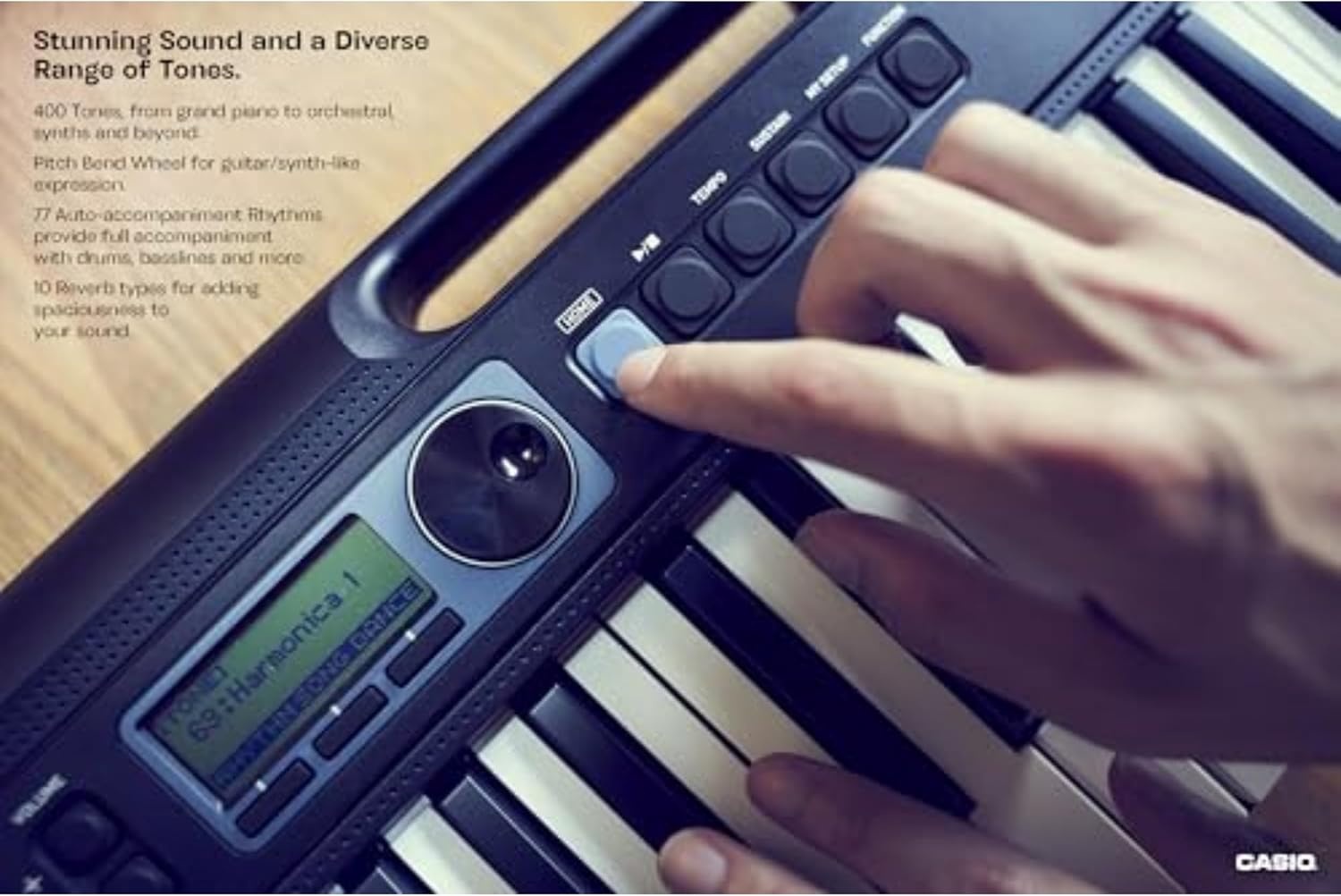 image:imageCasio Casiotone CTS300 Portable Keyboard TouchSensitive 400 Tones 77 Rhythms amp Pitch Bend Ideal for Music Creation Anytime AnywhereKeyboard Only