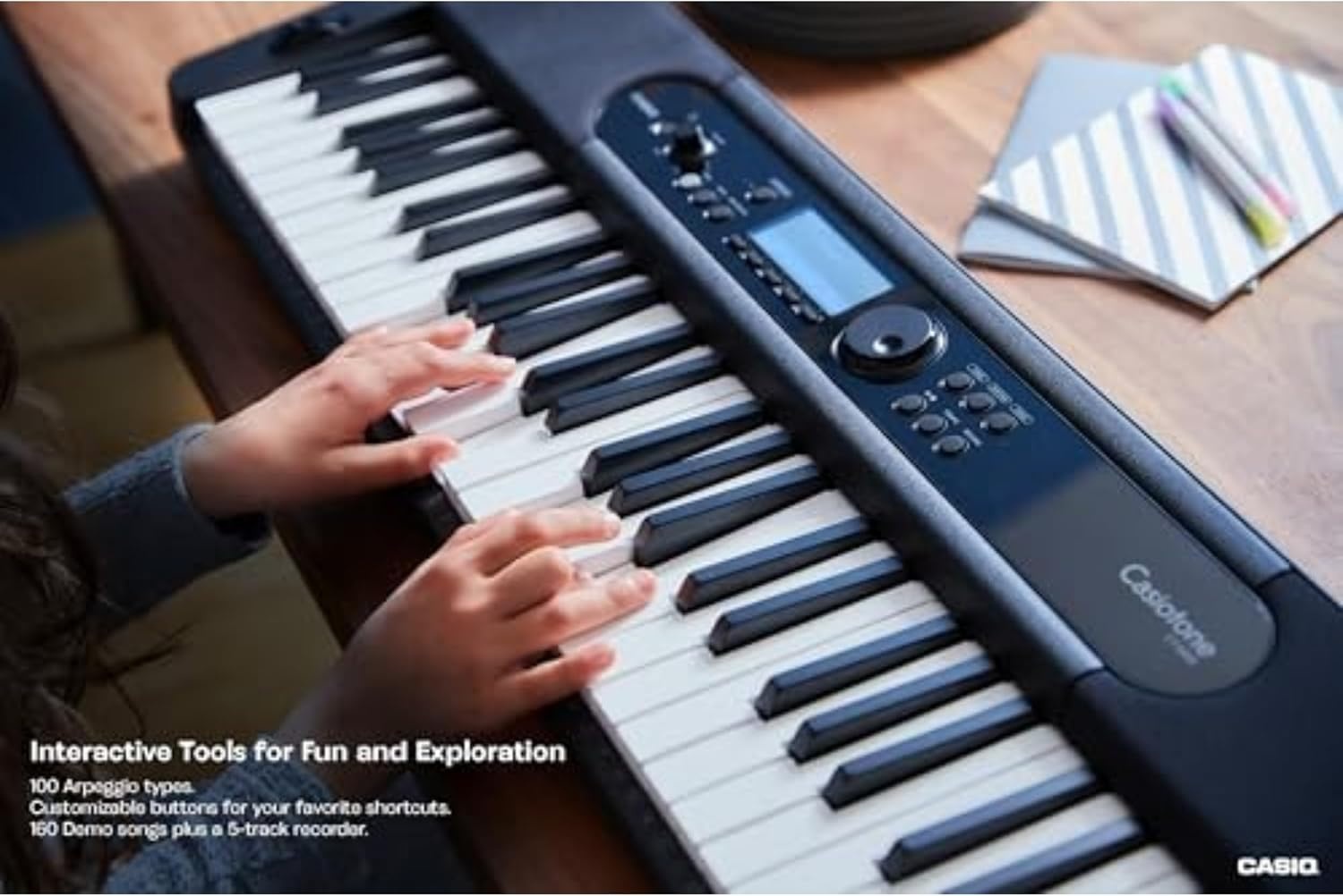image:imageCasio Casiotone CTS400 61Key TouchResponsive Portable Keyboard AiX Sound 600 Tones 200 Rhythms Pitch Bend USBMIDI Surround Speakers Chordana App Compatible Lightweight amp TravelReadyKeyboard
