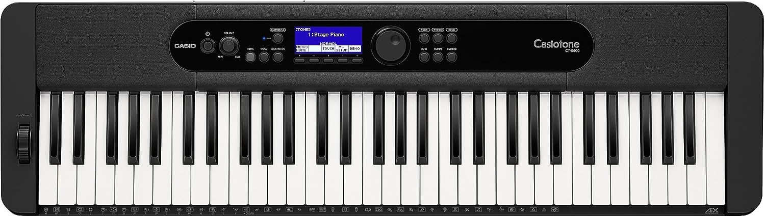 image:imageCasio Casiotone CTS400 61Key TouchResponsive Portable Keyboard AiX Sound 600 Tones 200 Rhythms Pitch Bend USBMIDI Surround Speakers Chordana App Compatible Lightweight amp TravelReadyEducational Pack