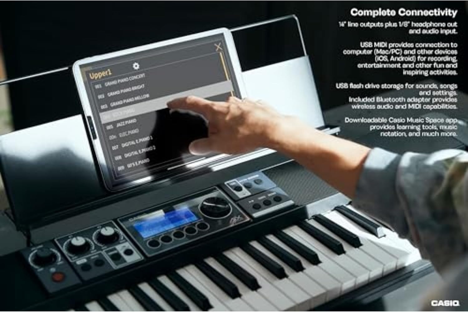 image:imageCasio Casiotone CTS500 61Key TouchResponsive Portable Keyboard 800 AiX Tones DSP Effects Bluetooth MIDIAudio 6Track Recorder USB Line Outs Casio Music Space App GigReady amp CompactKeyboard