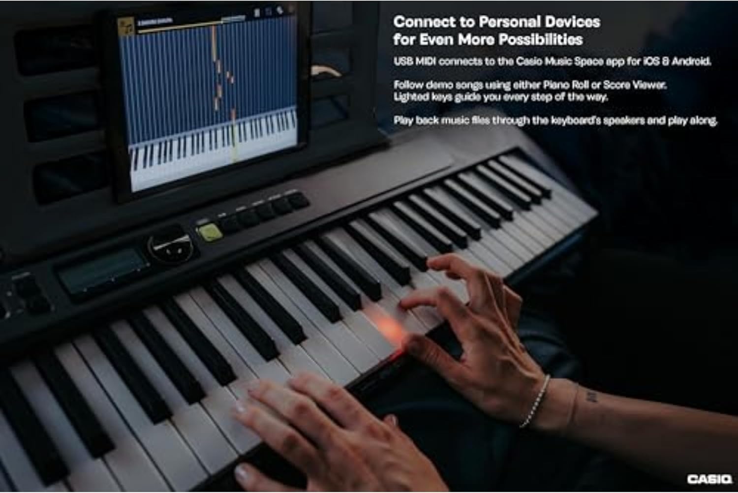 image:imageCasio Casiotone LKS250 61Key Lighted Portable Keyboard Touch Response Key Lighting System 400 Tones Dance Music Mode 60 Songs 4Stage Lesson SystemKeyboard Only