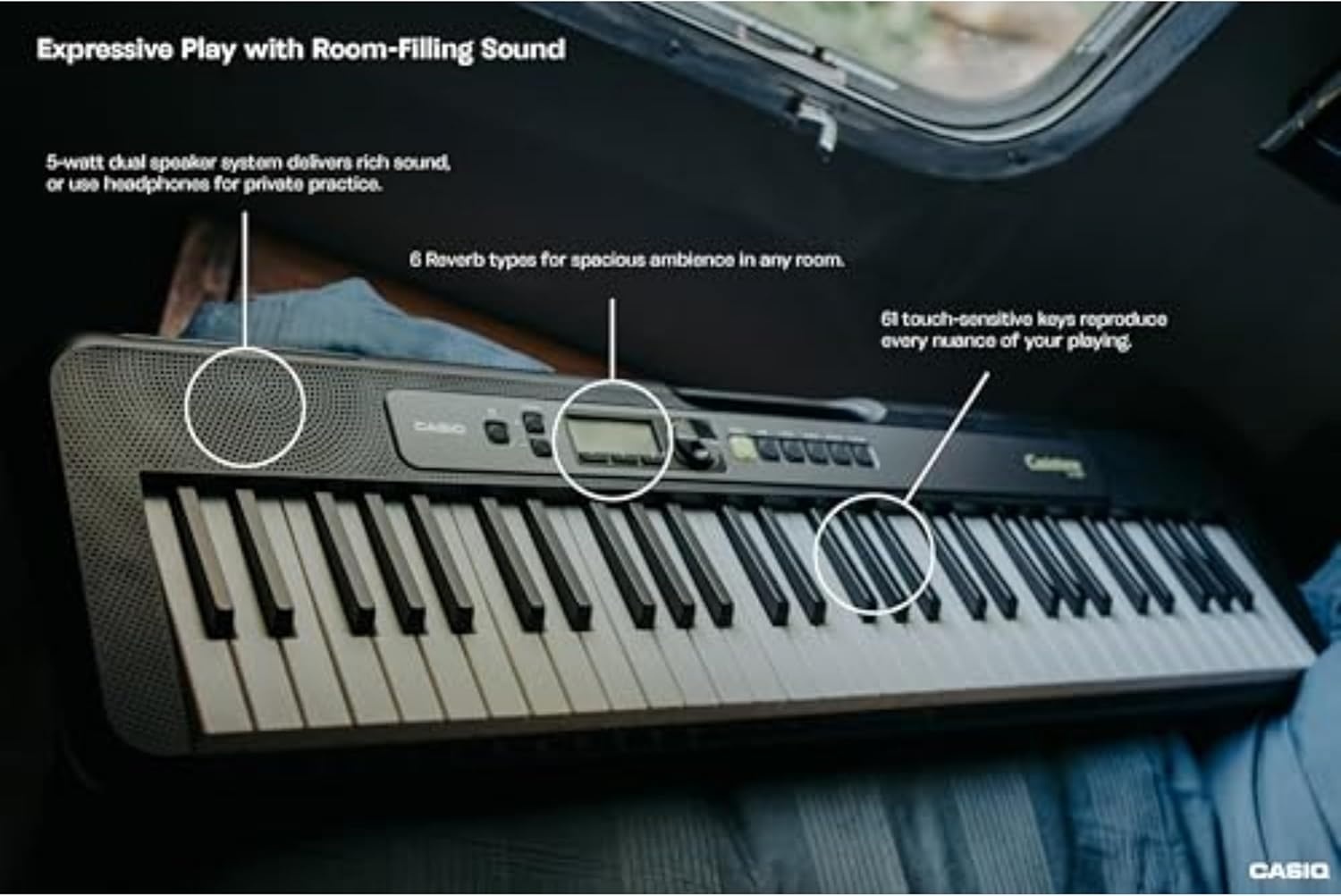image:imageCasio Casiotone LKS250 61Key Lighted Portable Keyboard Touch Response Key Lighting System 400 Tones Dance Music Mode 60 Songs 4Stage Lesson SystemKeyboard Only