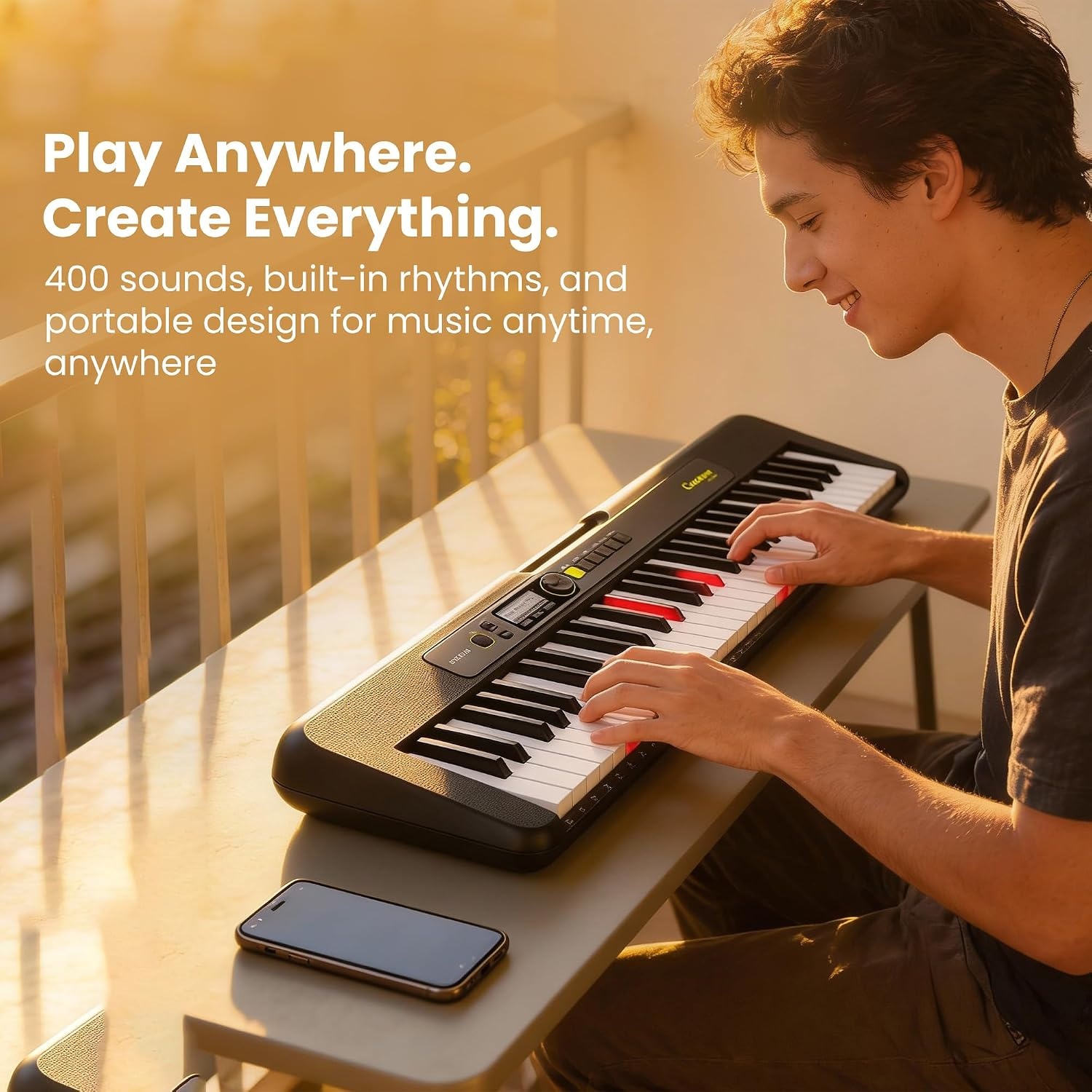 image:imageCasio Casiotone LKS250 61Key Lighted Portable Keyboard Touch Response Key Lighting System 400 Tones Dance Music Mode 60 Songs 4Stage Lesson SystemPremium Pack