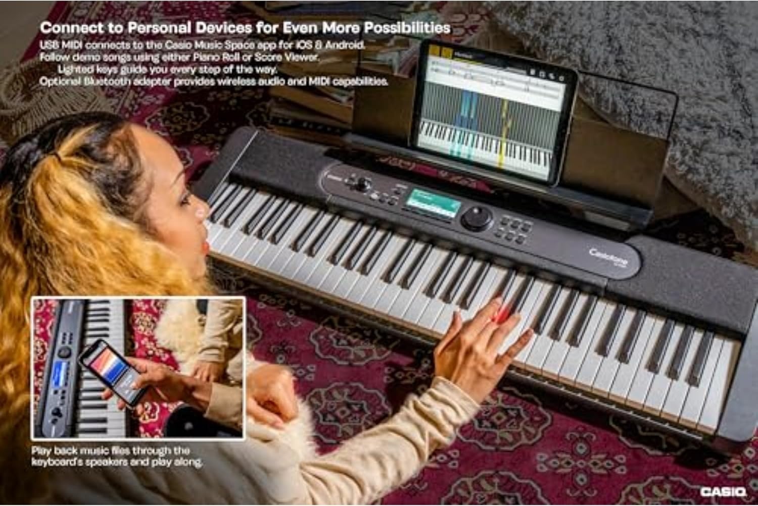 image:imageCasio Casiotone LKS450 61Key TouchResponsive Portable Keyboard with Key Lighting System 600 Tones 200 Rhythms StepUp Lessons USBMIDI Surround Sound Chordana App CompatibleKeyboard