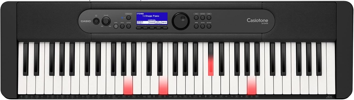 image:imageCasio Casiotone LKS450 61Key TouchResponsive Portable Keyboard with Key Lighting System 600 Tones 200 Rhythms StepUp Lessons USBMIDI Surround Sound Chordana App CompatiblePremium Pack