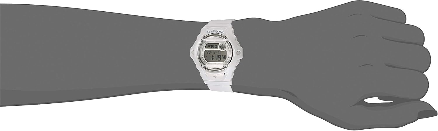image:imageCasio DW9052 Series Womens Digital Watch BabyG 100 SEC Stop Watch Countdown Timer LED Light 200M WR Shock Resistant Multi Alarm Auto Calendar World Time 3 Yr BatteryWHITE