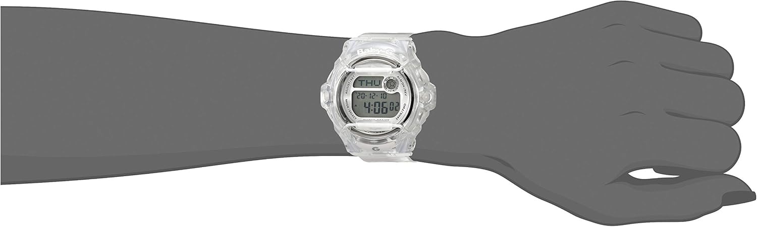 image:imageCasio DW9052 Series Womens Digital Watch BabyG 100 SEC Stop Watch Countdown Timer LED Light 200M WR Shock Resistant Multi Alarm Auto Calendar World Time 3 Yr BatteryCLEAR