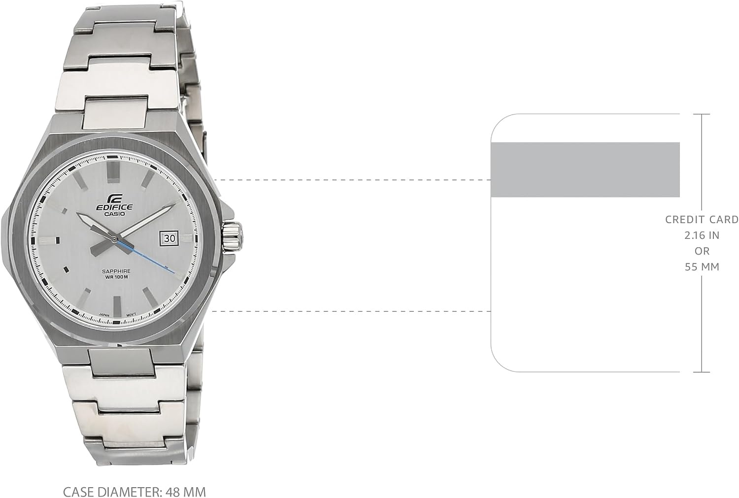 image:imageCasio Edifice Mens Quartz Date Indicator Sapphire Crystal Wrist Watch EFB108D7AV