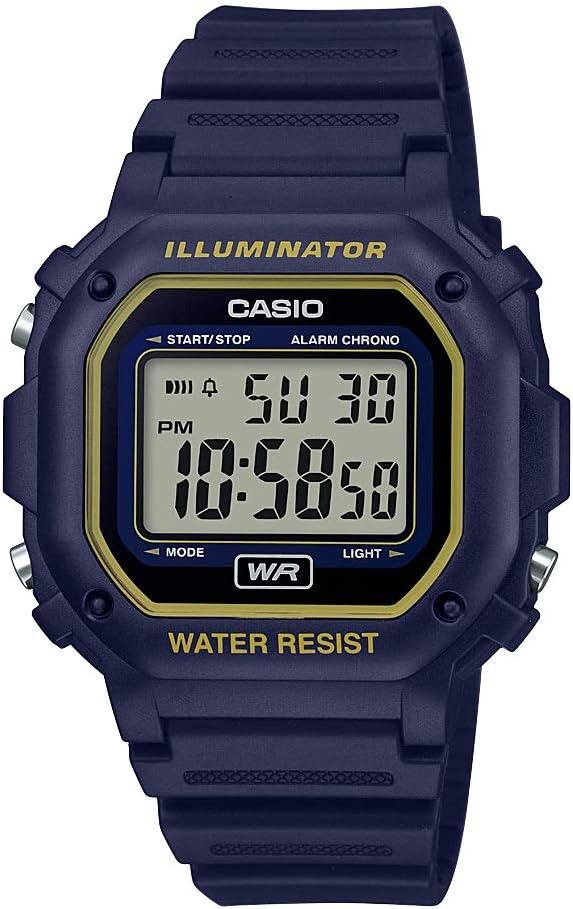 image:imageCasio F108WH Series Mens Digital Watch Illuminator Water Resistant LED Light Daily Alarm 1100 SEC Stopwatch 3 Hands HR Min SEC DateDay Display Daily Alarm 7 Year BatteryBlue