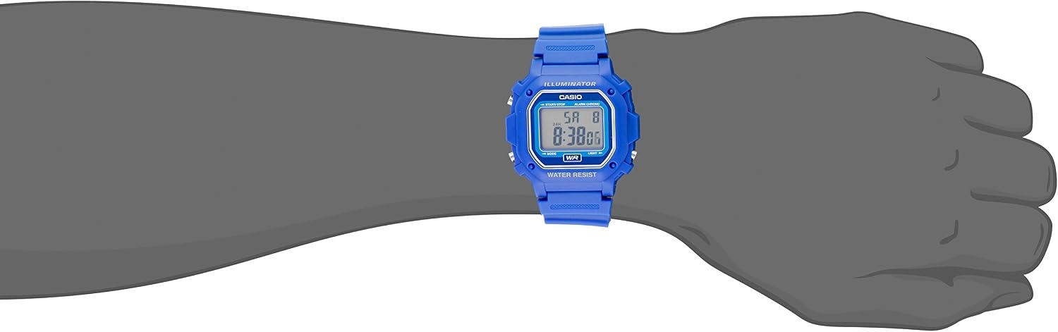 image:imageCasio F108WH Series Mens Digital Watch Illuminator Water Resistant LED Light Daily Alarm 1100 SEC Stopwatch 3 Hands HR Min SEC DateDay Display Daily Alarm 7 Year BatteryBlue