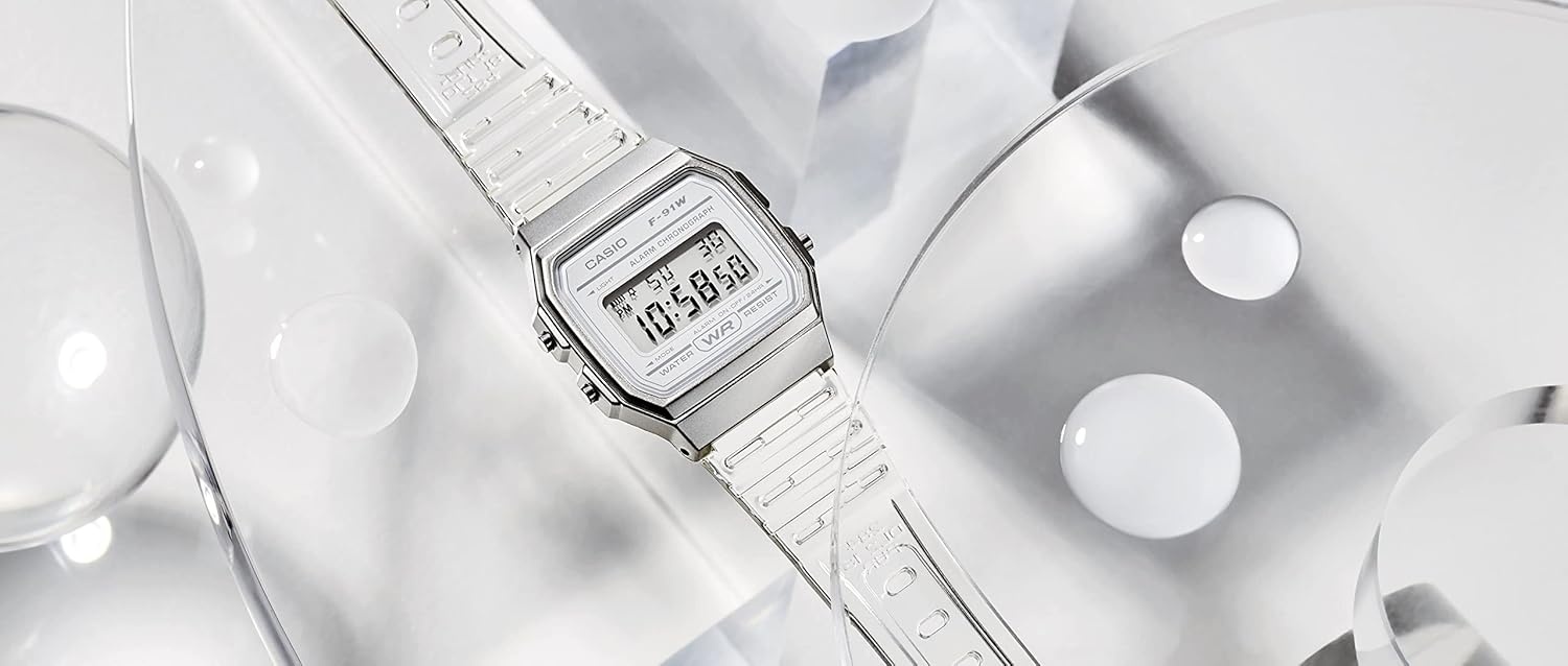 image:imageCasio F91W Series Digital Watch Water Resistant LED Light 1100 SEC Stopwatch Regular Time Keeping HR Min SEC PM Date Day Daily Alarm Lightweight 7 Year BatteryClear