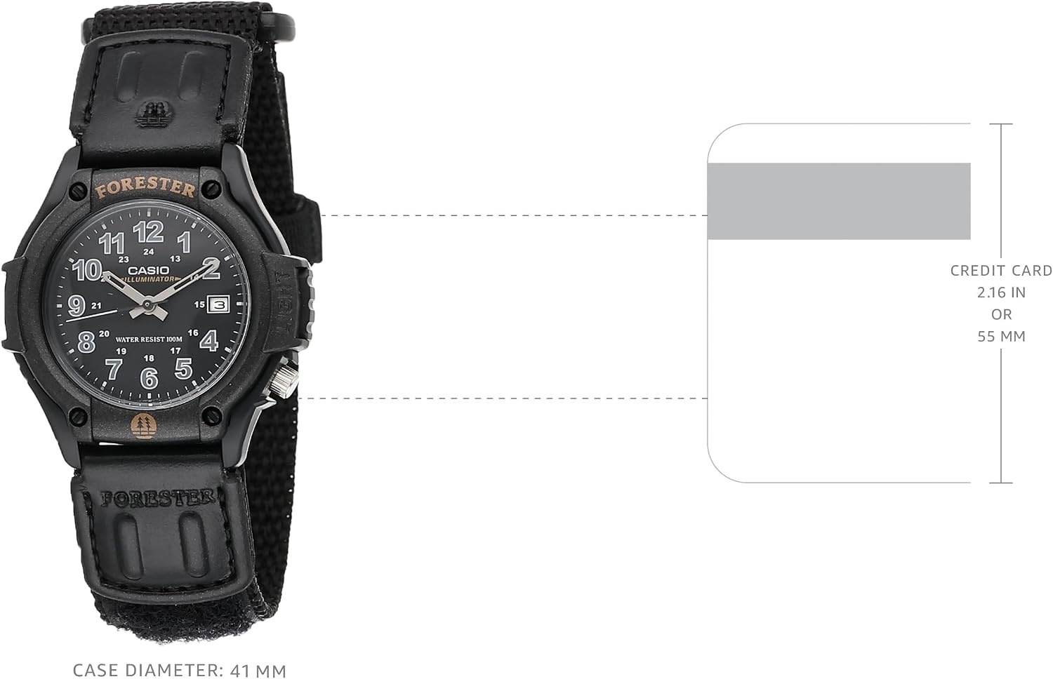 image:imageCasio FT500WC Series Mens Analog Watch 100 Meter Water Resistance LED Light Date Display LeatherCloth Band Regular Time Keeping HR Min SEC PM Date Day 3 Year BatteryBlack