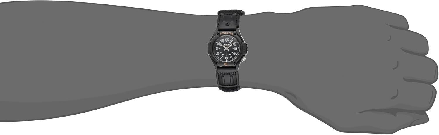 image:imageCasio FT500WC Series Mens Analog Watch 100 Meter Water Resistance LED Light Date Display LeatherCloth Band Regular Time Keeping HR Min SEC PM Date Day 3 Year BatteryBlack