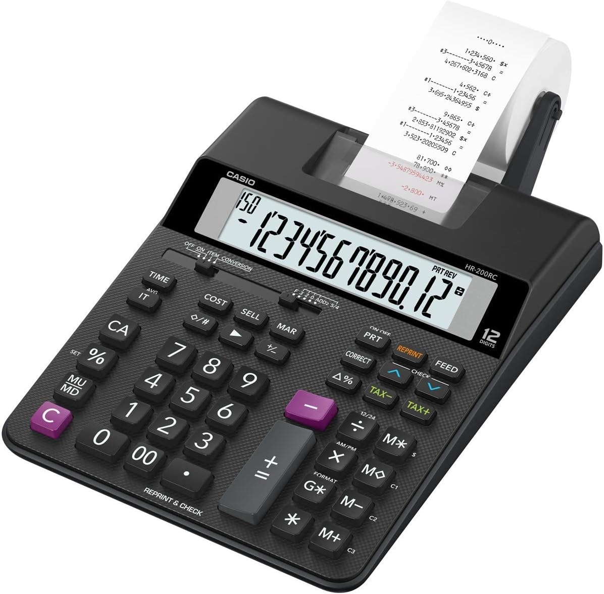 image:imageCasio HR200RC Desktop Printing Calculator with DualColor Print amp 150Step Check CostSellMargin Tax amp Calendar New Version of HR150TM Ideal for Accounting amp Retail