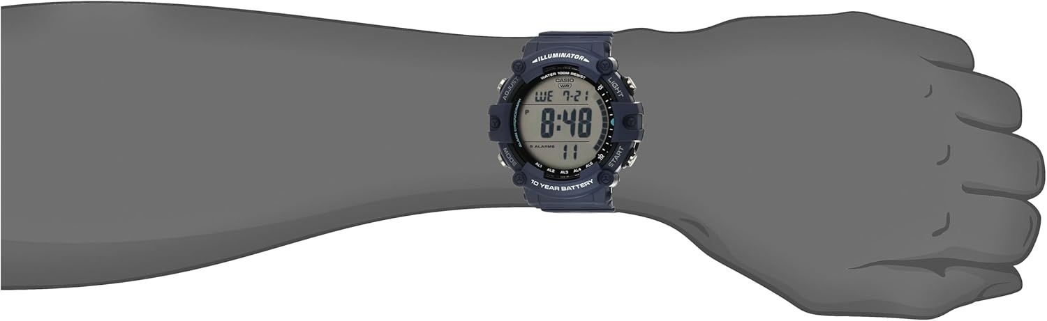 image:imageCasio Illuminator AE1500WH Series 10Year Battery LED Backlight 5Alarms 1100 Sec Stopwatch Mens Digital WatchBlue