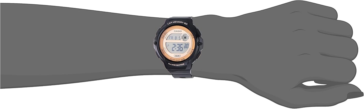 image:imageCasio Illuminator Lap Memory 60 5Year Battery Womens Digital Sports Watch Model LWS1200HBlack