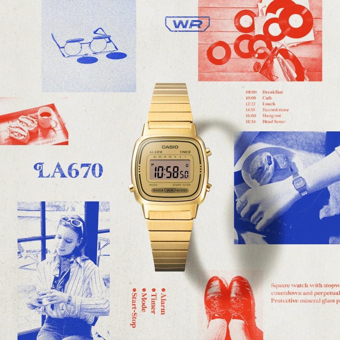 image:imageCasio LF20W GShock Series Unisex Digital Watch Black WR 1100 SEC Stopwatch World Time LED Light Full Auto Calendar Regular Time Keeping HR Min SEC PM Date Day 3 Year Batterymetallic gold